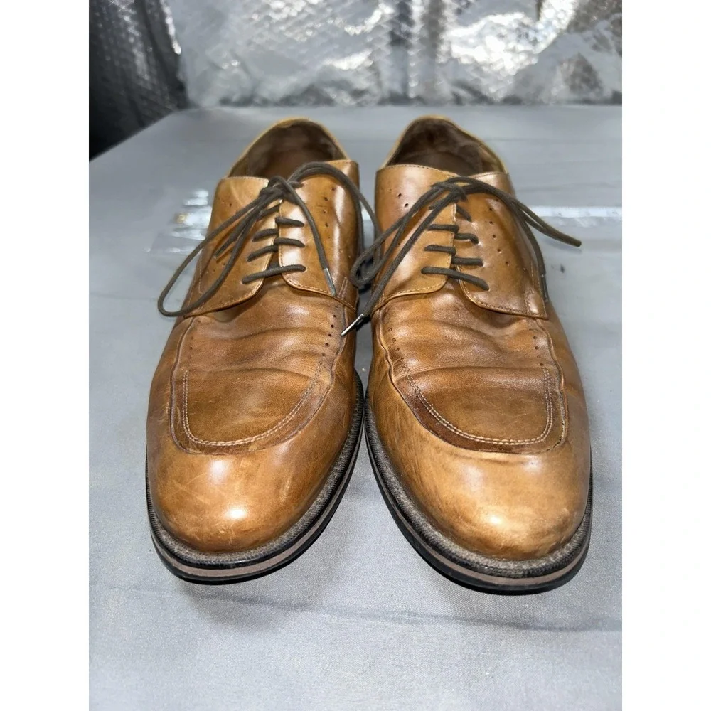 Johnston & Murphy Shoes Mens Size 12 Brown Leather Derby Dress Lace Up 20-1162
